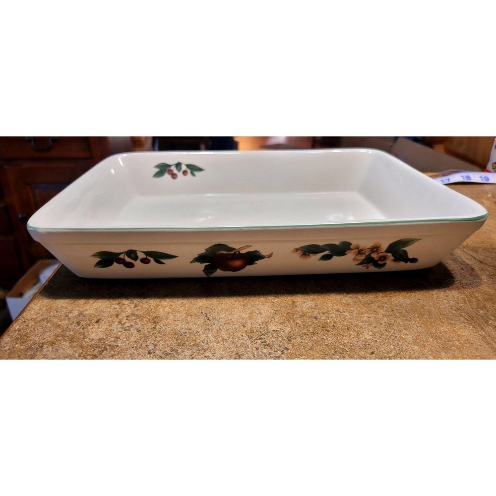 Cades Cove Collection 12 in Augratin Serving Bowl Apple Cherry Blossom Farmhouse